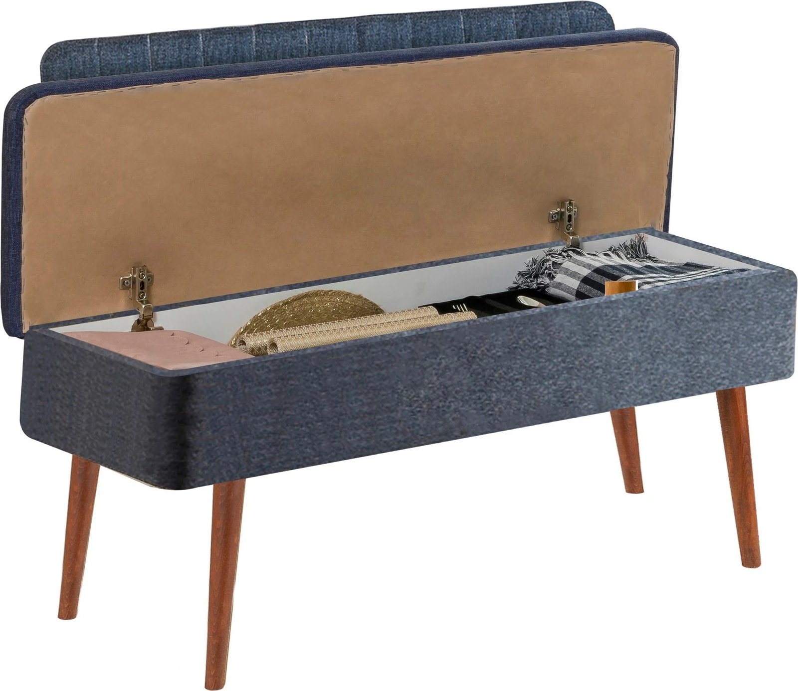 Set tavoline me karrige, zgjatshme, 5 pjesë, Hanah Home Vina 1048-4, ngjyrë arre, blu e errët