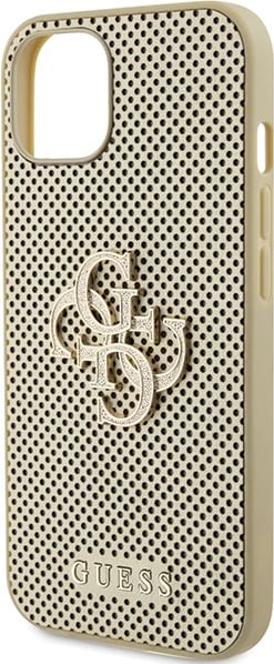 Mbështjellës Guess Perforated 4G Glitter për iPhone 15, ari Mbështjellës Guess Perforated 4G Glitter për iPhone 15, ari