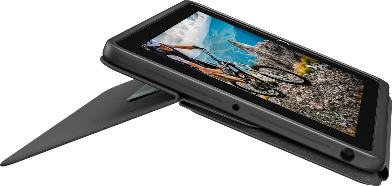 Mbështjellës me tastierë Logitech Rugged Folio për iPad 7/8, AZERTY, grafit