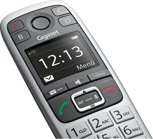 Telefon Gigaset E560HX, Analog/DECT, Mbajtës pa tela, Gri, Argjend