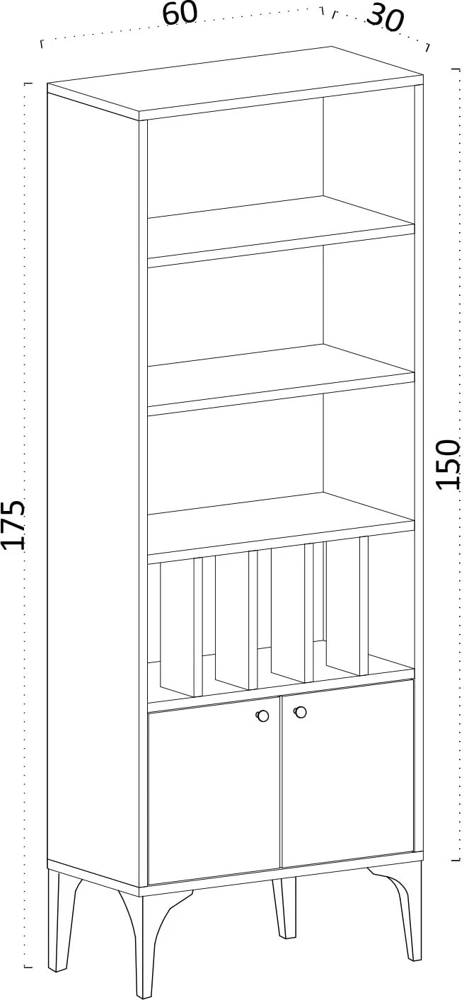 Raft librash Hanah Home, Spica, i bardhë