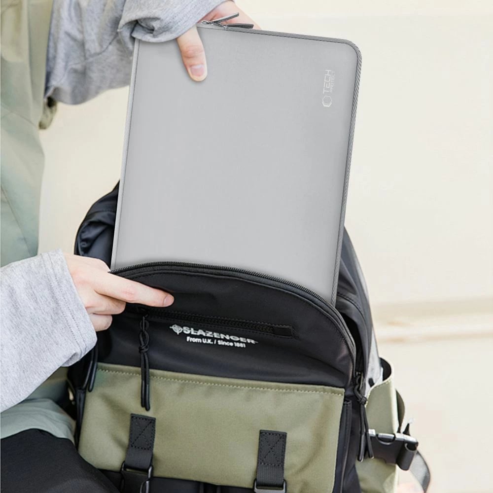 Kasë laptopi Tech-Protect NeoSlim 13-14 inç me çantë aksesorësh, Gri set