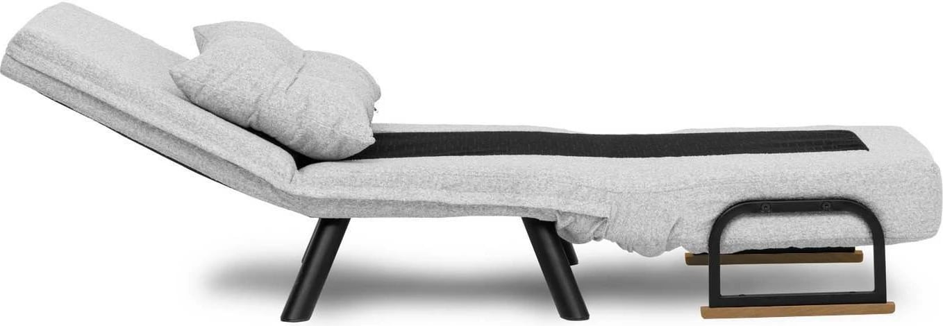 Krevat-karrige një vendës, Atelier del Sofa, Sando Single, material teddy, ngjyrë gri