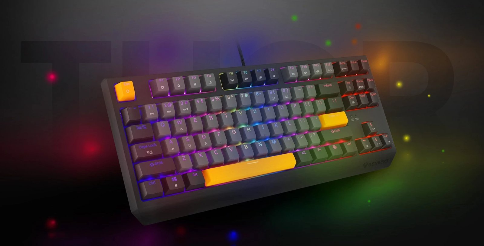 Tastierë mekanike gaming GENESIS Thor 230 TKL, Outemu Red, RGB, Wireless + Bluetooth + USB, Portokalli Tastierë mekanike gaming GENESIS Thor 230 TKL, Outemu Red, RGB, Wireless + Bluetooth + USB, Portokalli