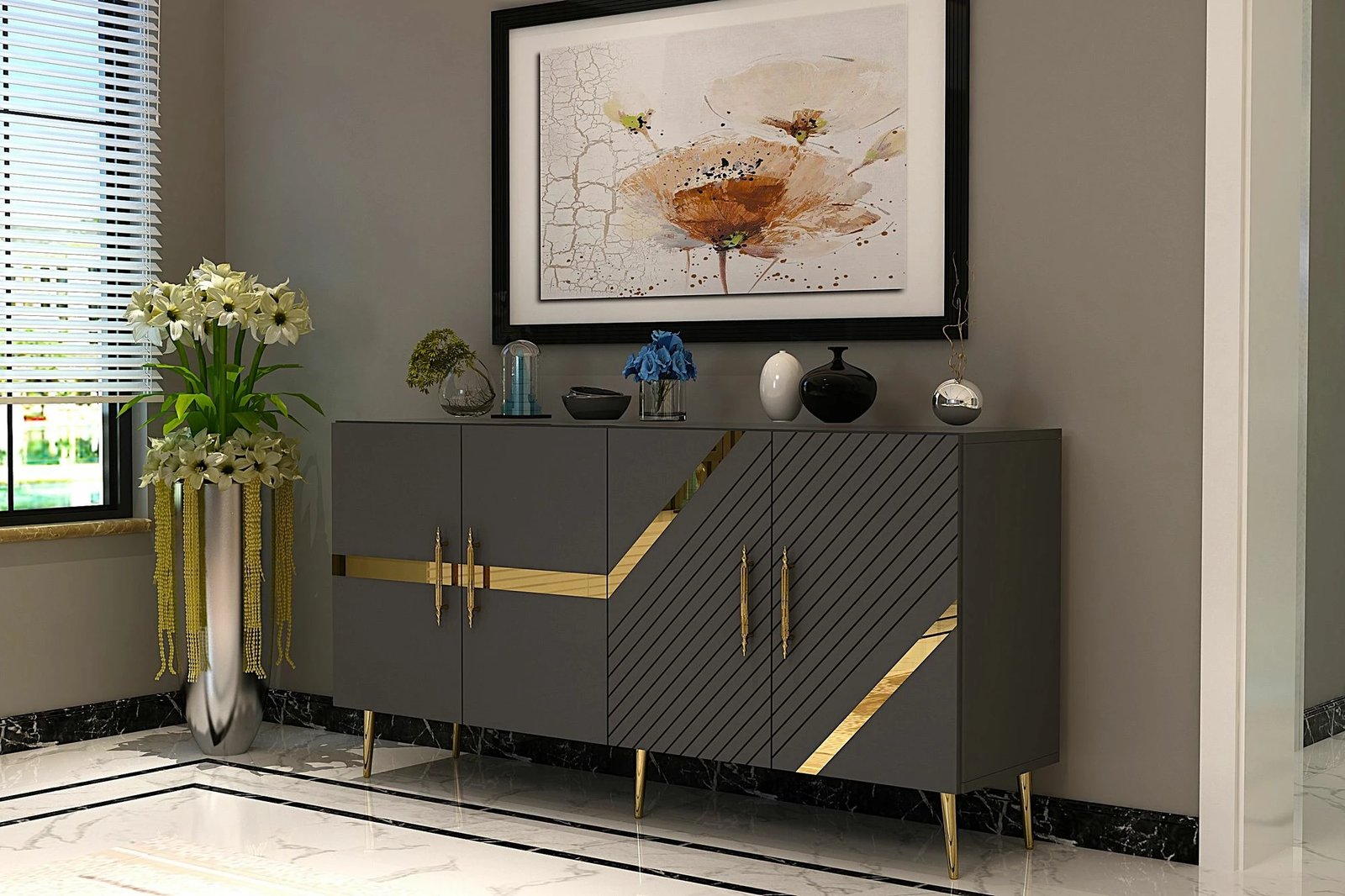 Konsol Skye Decor, Fuga KB150, antracit, ari