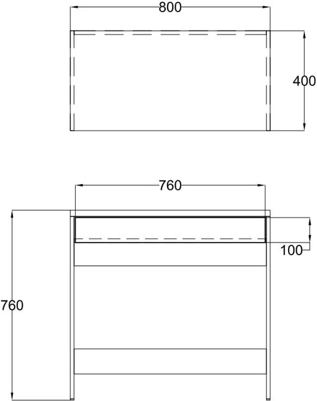 Tavolinë pune Practico, një sirtar, e bardhë/natyrale, 80x40x76cm