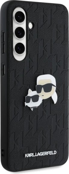 Mbështjellës Karl Lagerfeld KLHCS24FEPGKLKCPK për Samsung Galaxy S24 FE, i fortë, Monogram Karl & Choupette, zi