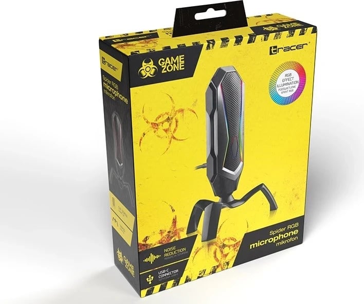 Mikrofon për gaming Tracer Spider RGB, i zi 
