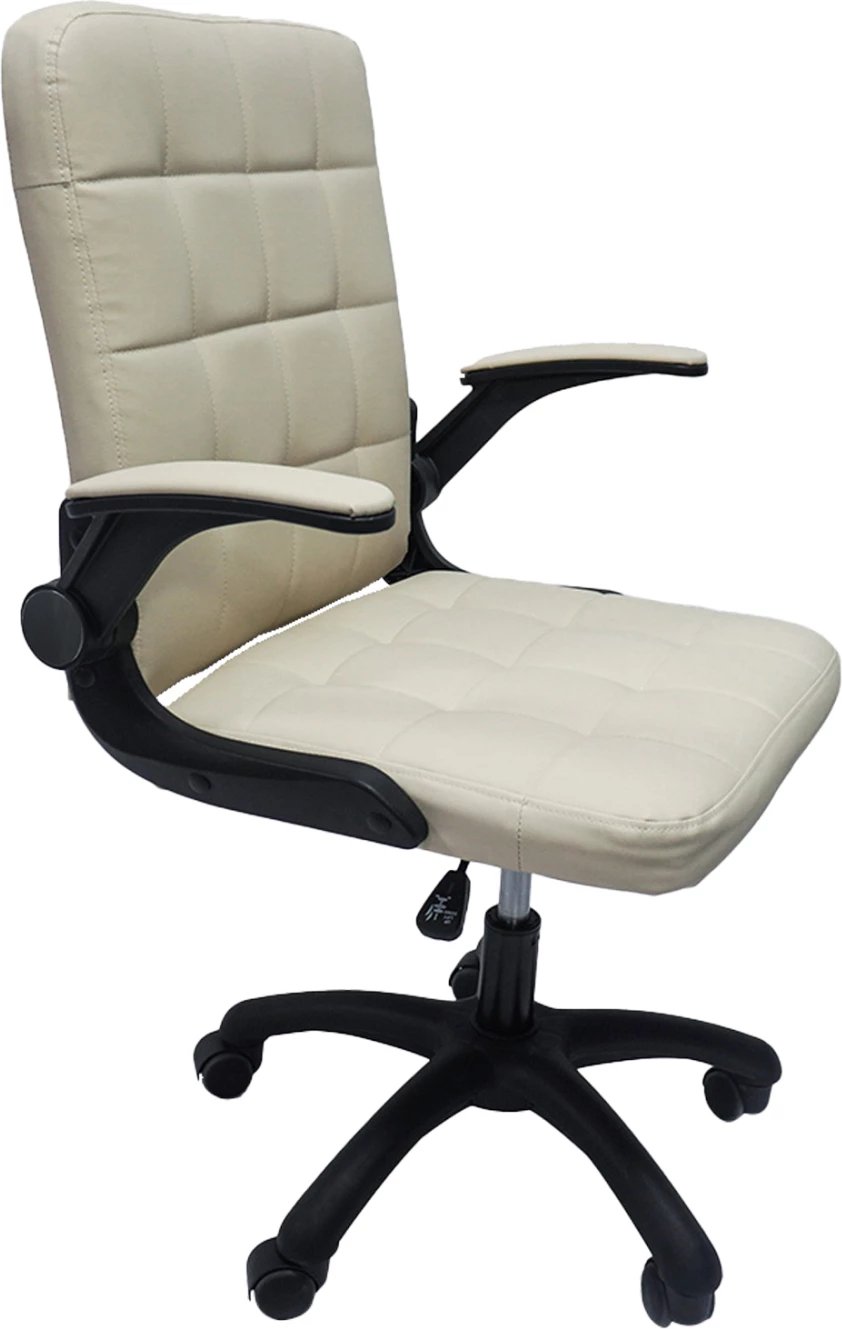 Karrige për zyre PORTIMA FH1197.04, PVC bezhë, kornizë dhe bazë najloni e zezë, 69x53x98H cm