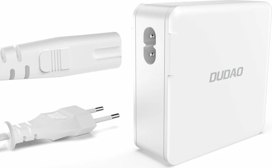Karikues muri Dudao A100EU GaN, 100W, 2x USB-C, 2x USB-A, Bardhë