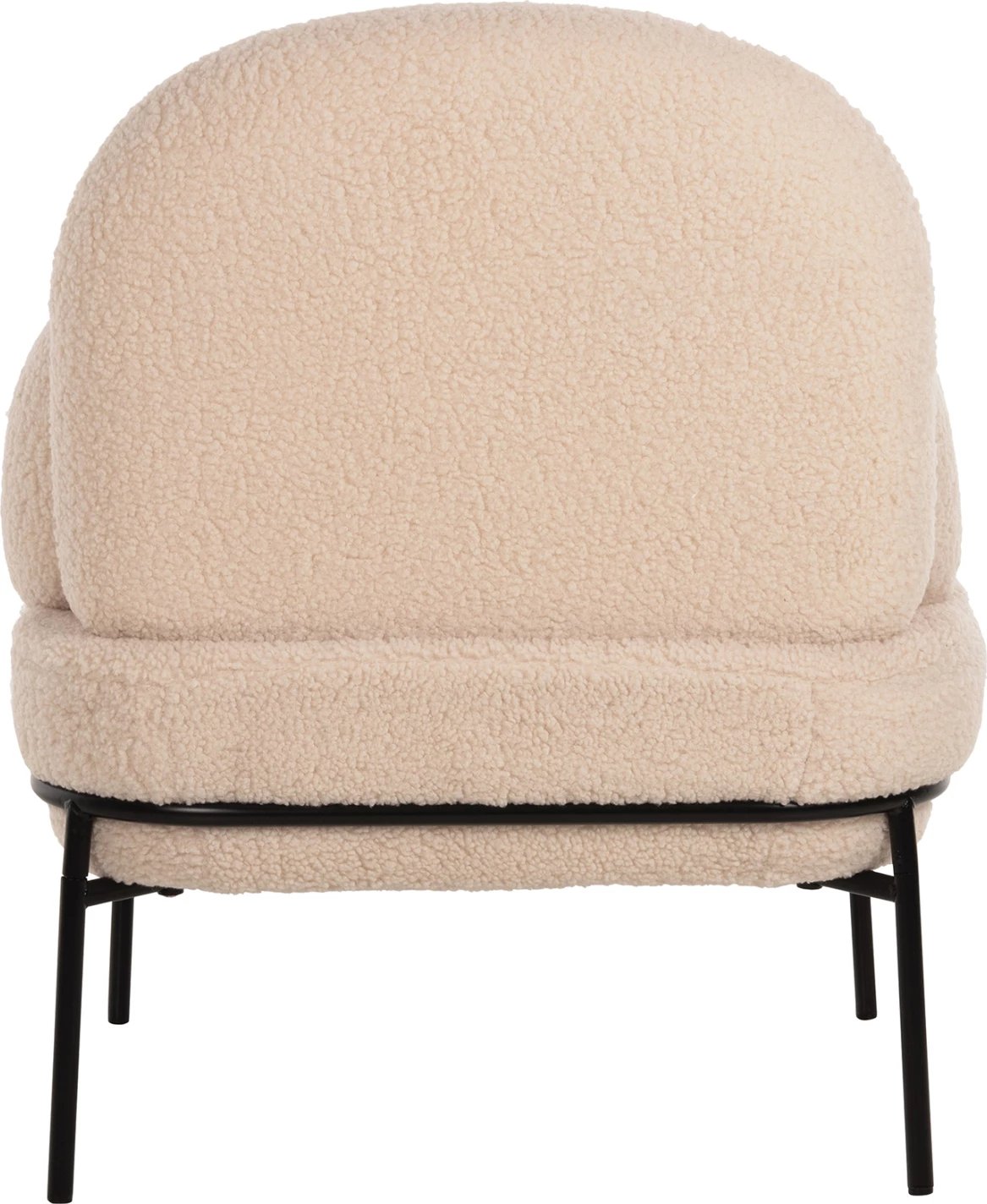 Fotelje AGNES FH9525.20, pëlhurë boucle ecru, këmbë metalike të zeza, 74x71x83H cm.