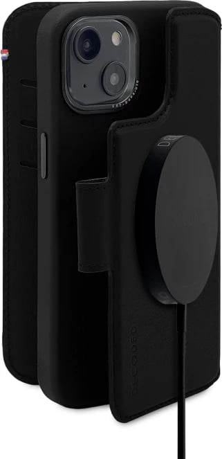 Mbështjellës Decoded Detachable Wallet për iPhone 14 Plus, lëkurë, MagSafe, i zi