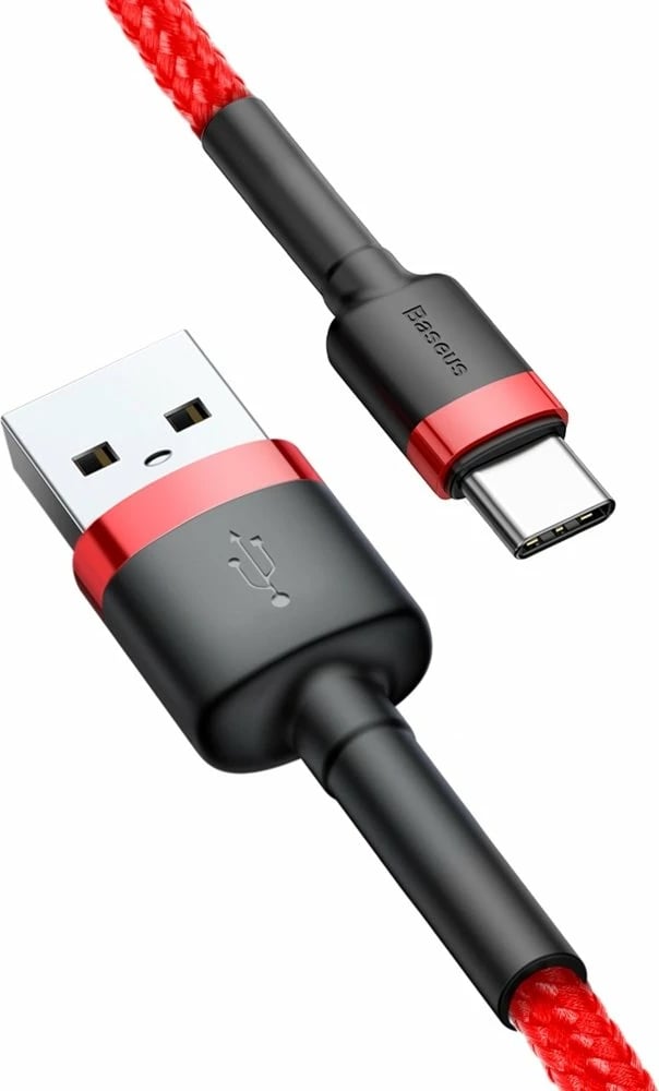 Kabllo Baseus Cafule, USB në USB-C, 3 metra, i kuq