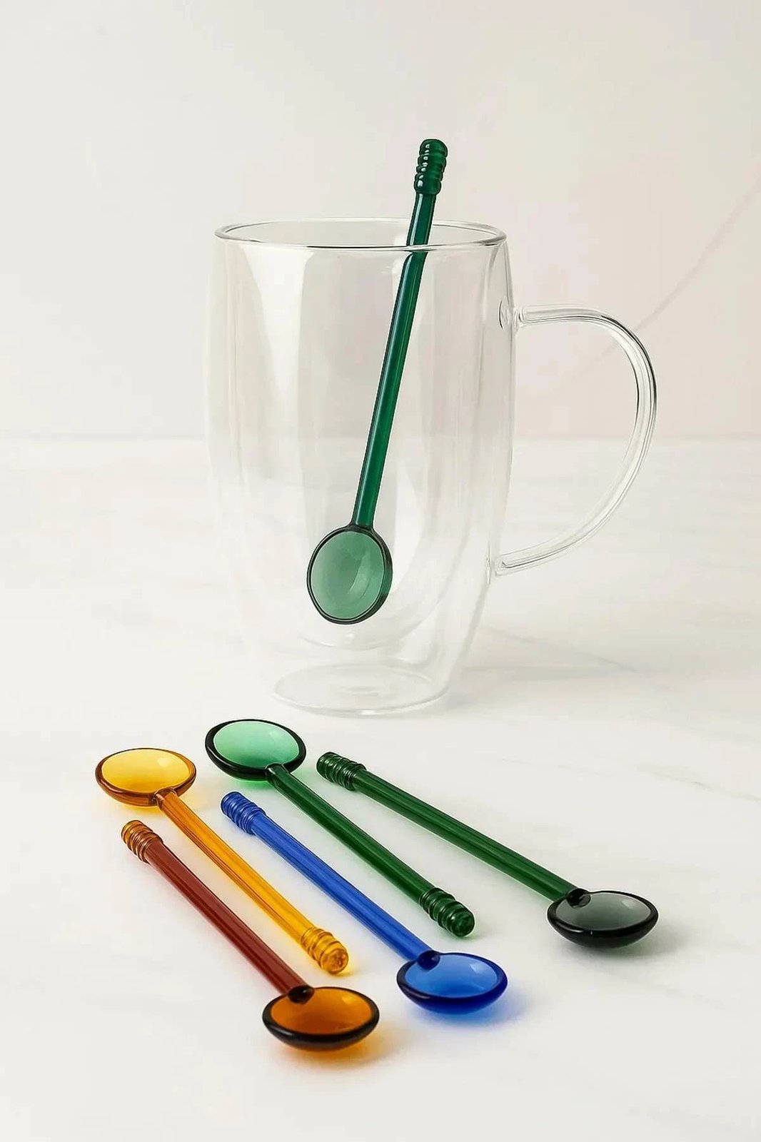 Set lugësh prej qelqi, shumëngjyrëshe, 7 copë, Hermia Concept, MCH11179