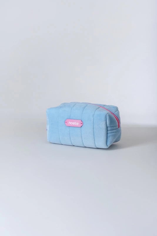 Noelle Cosmetic Bag Plush Pouch Blue
