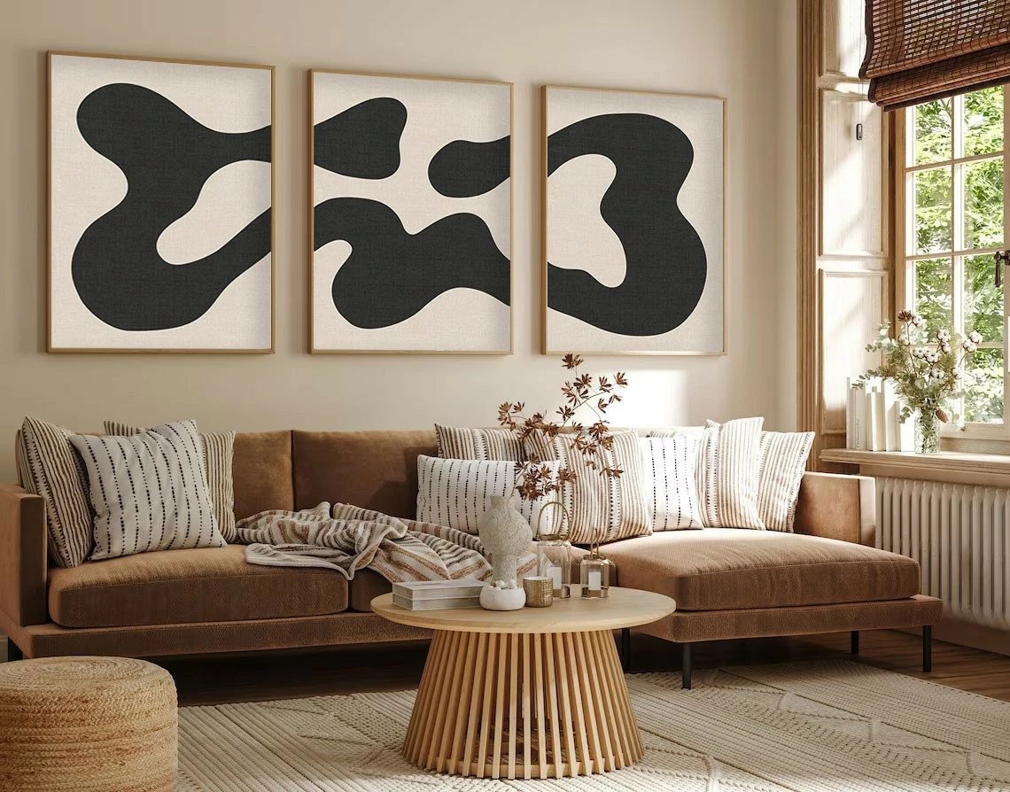 Pikturë dekorative me kornizë MDF (3 copë), Wallity, Huhu199, 50x70