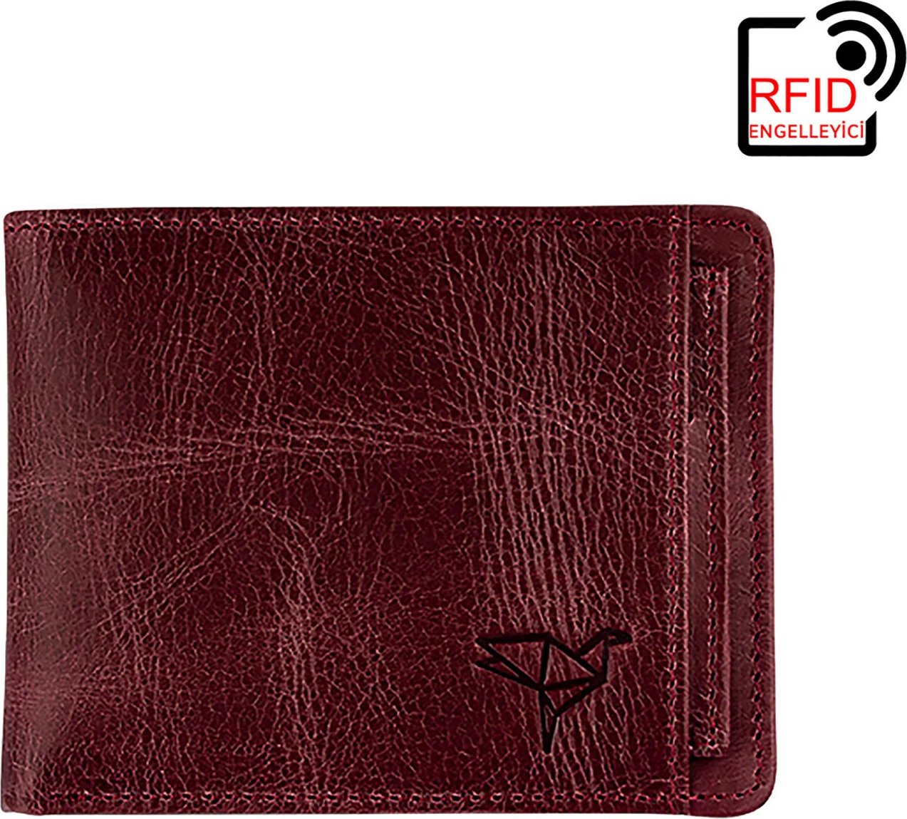 Portofol për meshkuj, ngjyrë e kuqe claret, Zoozie Bags Kanguru