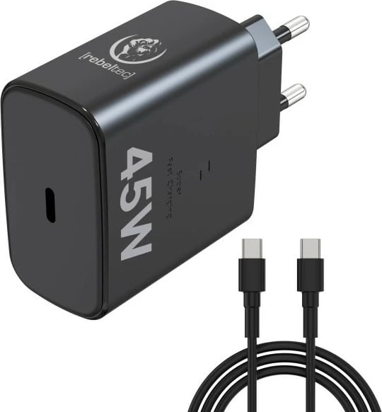 Karikues murali Rebeltec H1045, 45W, USB-C, me kabllo 2m, i zi