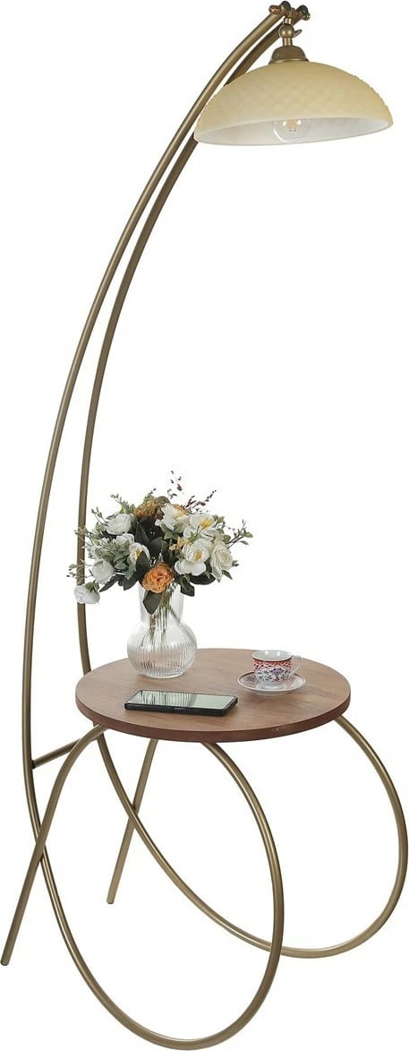 Llambë dyshemeje Opviq, Güler Eskitme, Sarıkız me kapak xhami, ngjyrë ari dhe arre