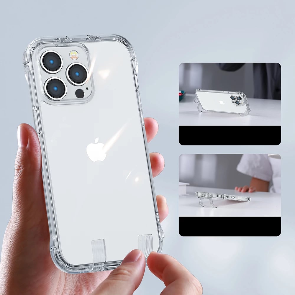 Mbështjellës Joyroom Defender Series JR-14H1 për iPhone 14, me mbajtëse, Transparent