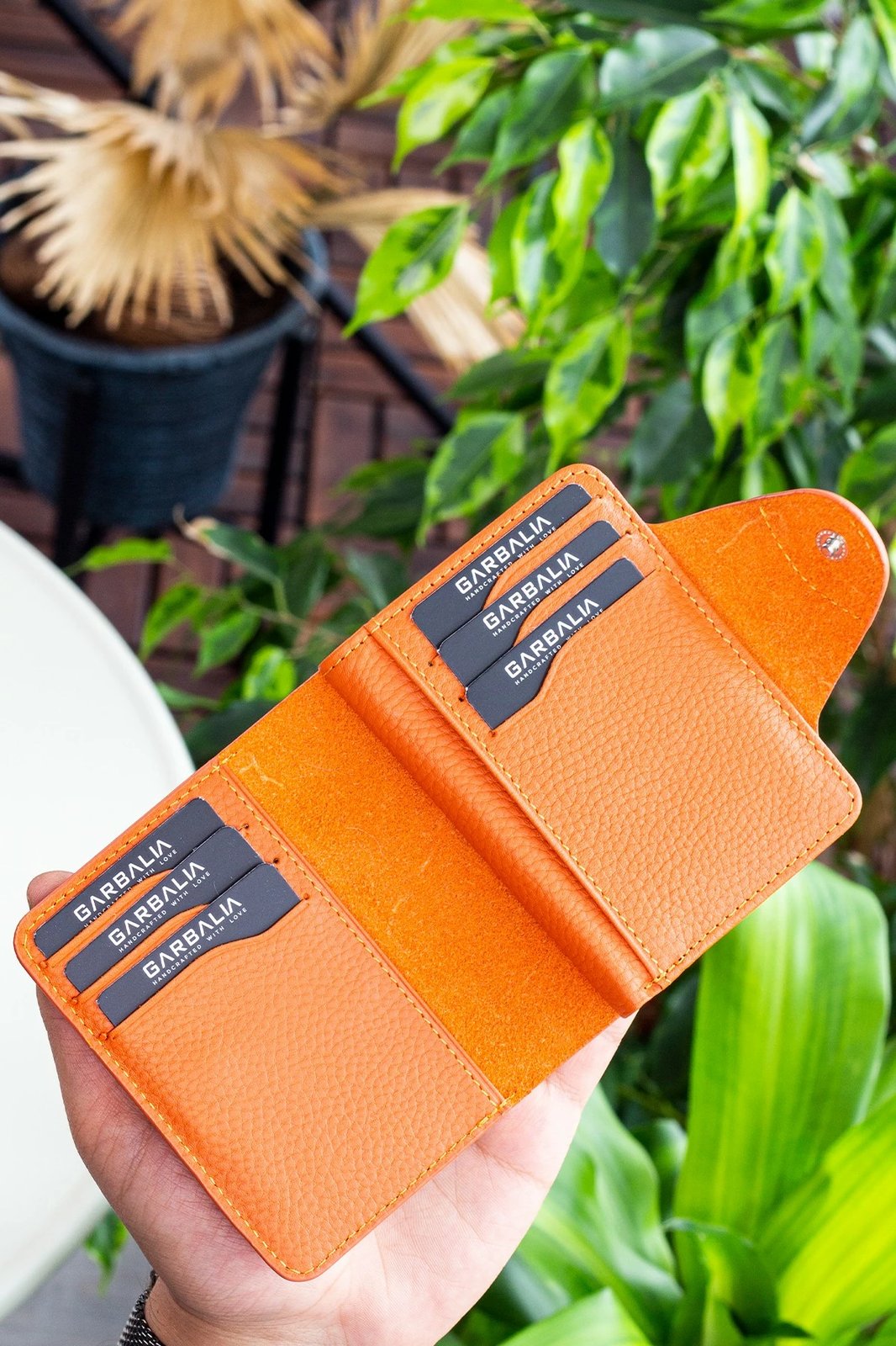 Mbajtës kartelash, lëkurë origjinale, ngjyrë portokalli, Zoozie Bags Luzern