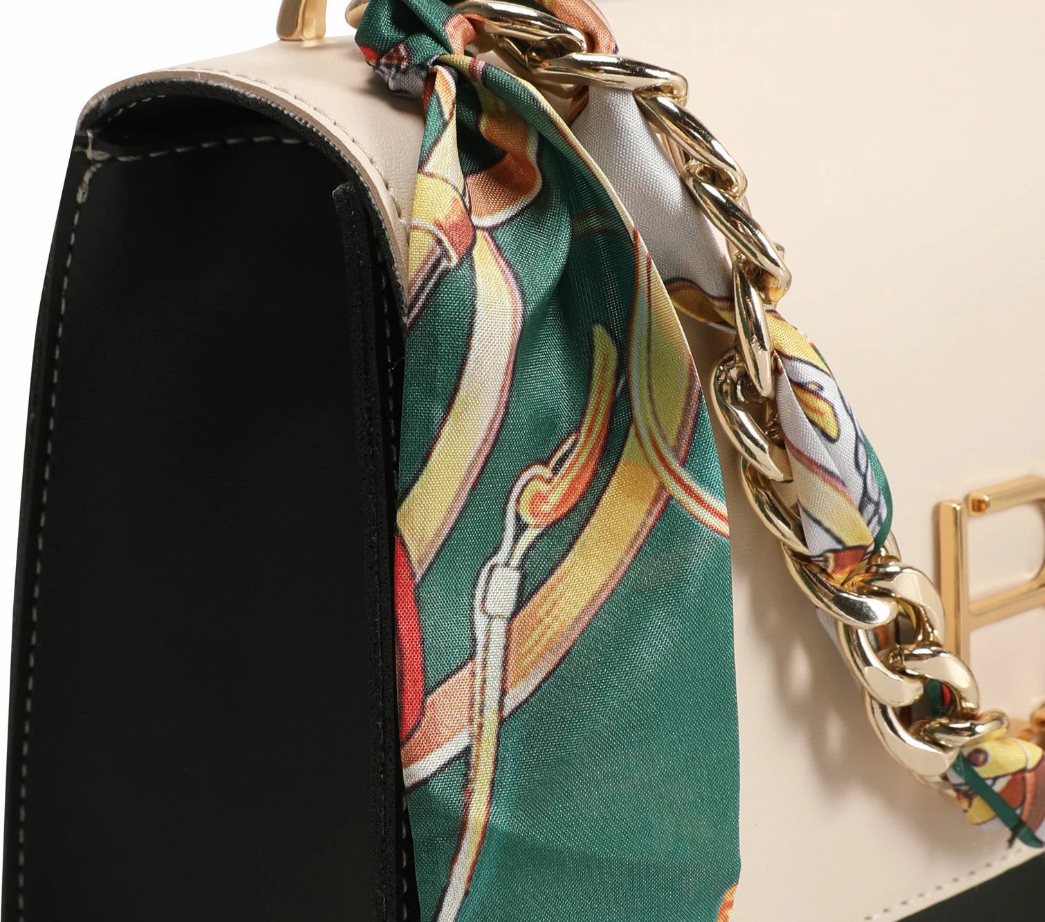 Çantë crossbody Lucky Bees, krem dhe e gjelbër e errët, 918