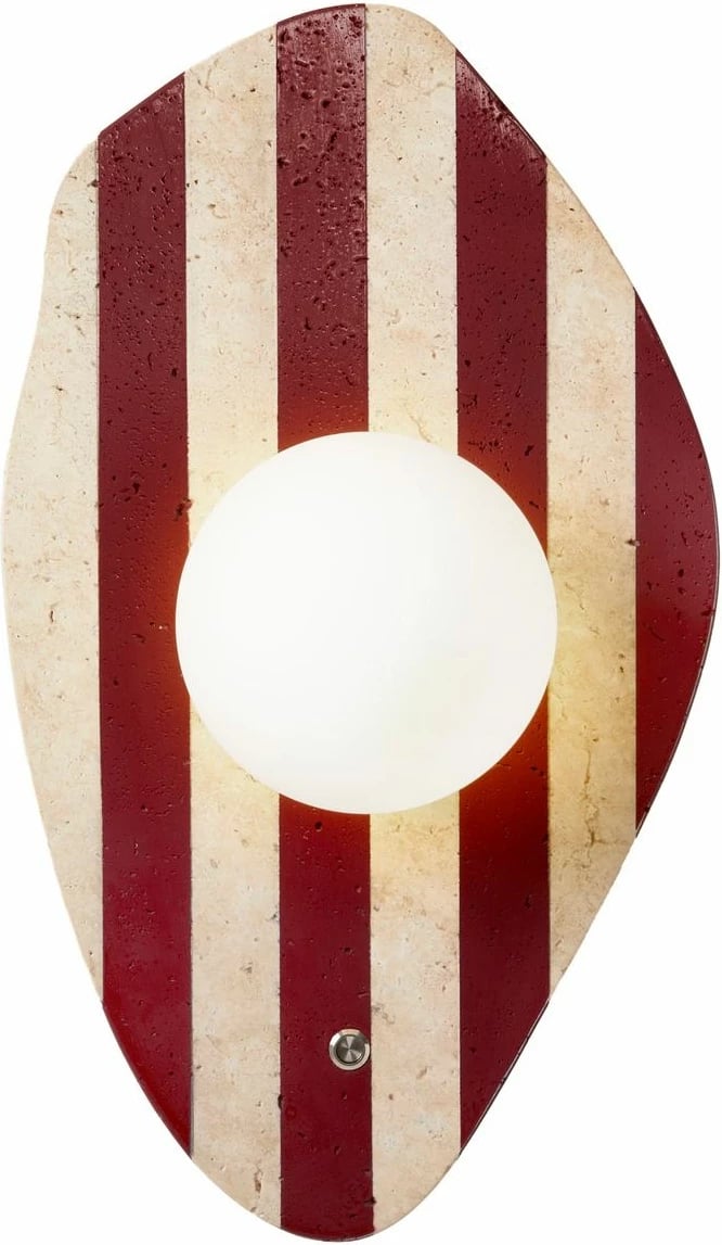 Llambë muri Opviq, Push, trup travertini, kapak qelqi, bezhë, e bardhë, e kuqe