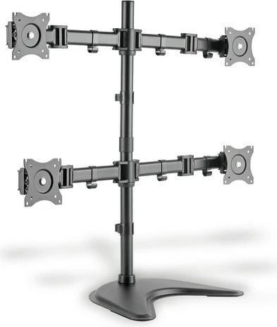 Qëndrim tavoline për 4 monitorë Digitus DA-90364, deri 27", i zi