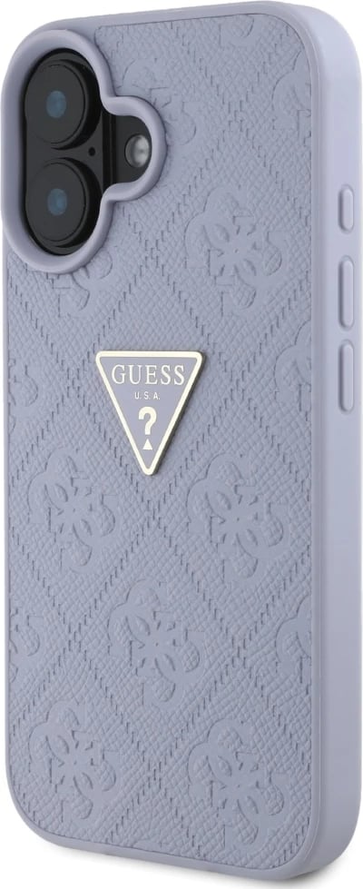 Mbështjellës Guess Hot Stamp 4G Pattern Triangle Metal Logo për iPhone 16, Vjollcë Mbështjellës Guess Hot Stamp 4G Pattern Triangle Metal Logo për iPhone 16, Vjollcë