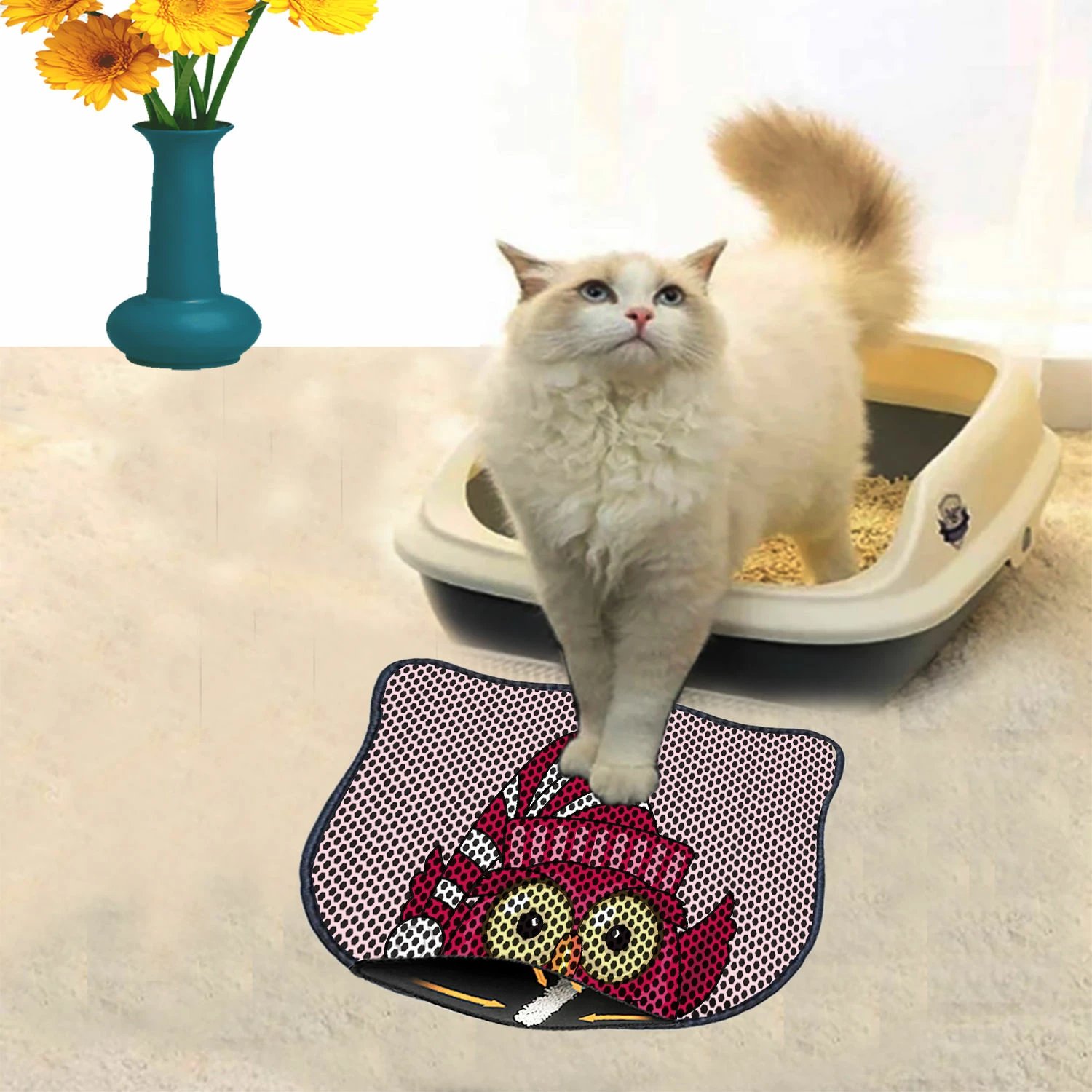 Tapet për rërë maceje, shumëngjyrësh, Paws & Whiskers, Kdkafa0082, 40x50cm