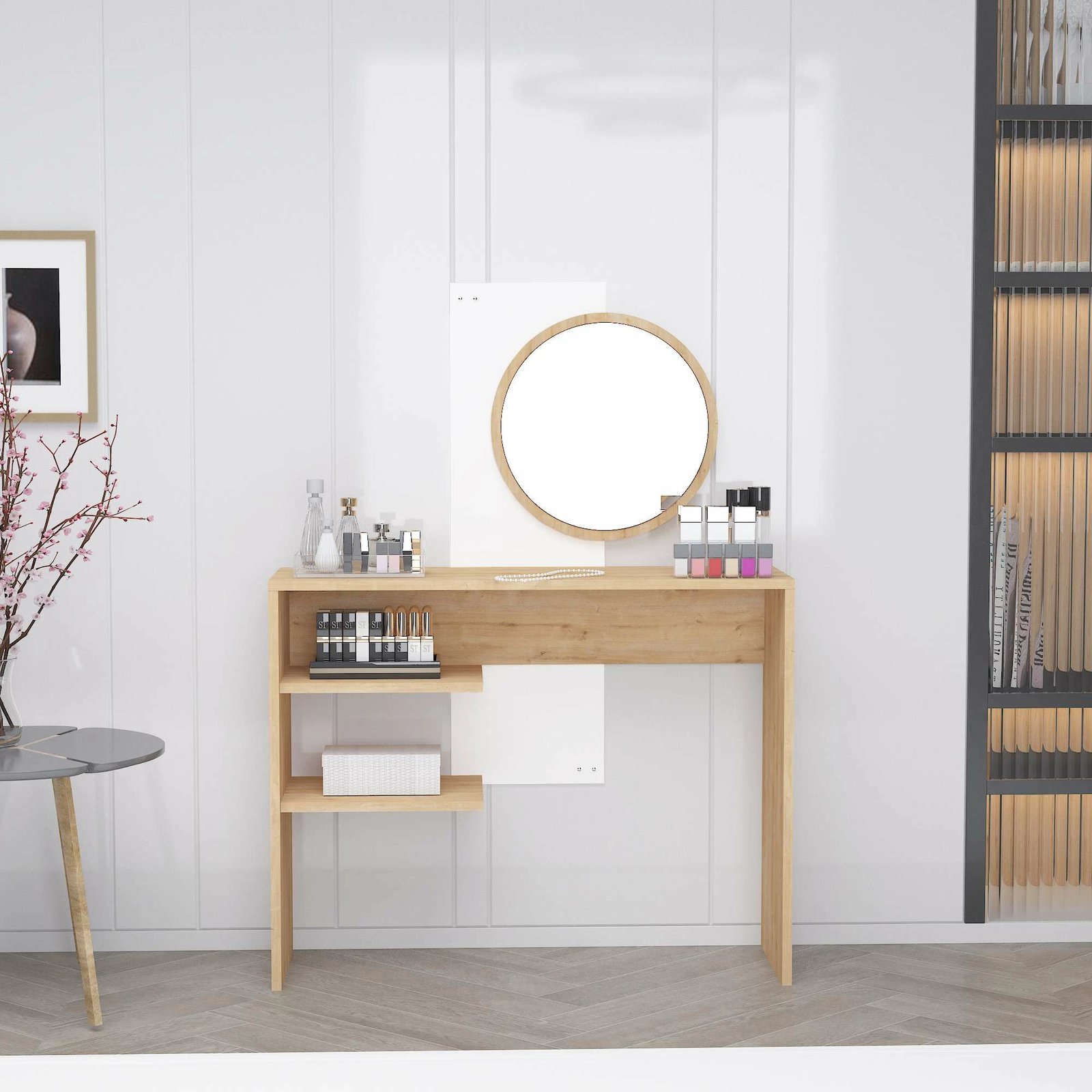 Tavolinë grimi Hanah Home, Dali, ngjyrë safir dhe e bardhë