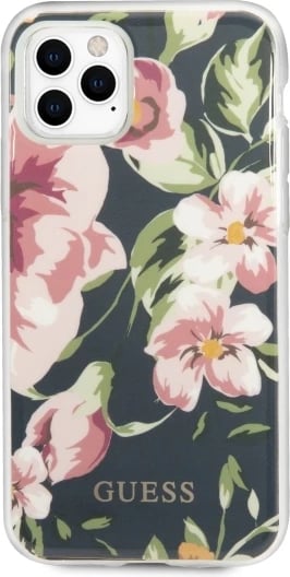 Mbështjellës Guess GUHCN65IMLFL03 për iPhone 11 Pro Max, Flower Collection, granat/navy