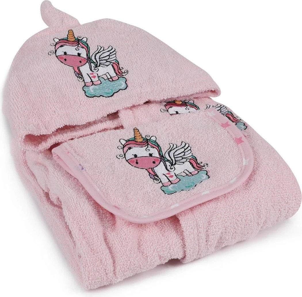 Set banjo për bebe, temë unikorn, rozë, për moshën 0-2 vjet