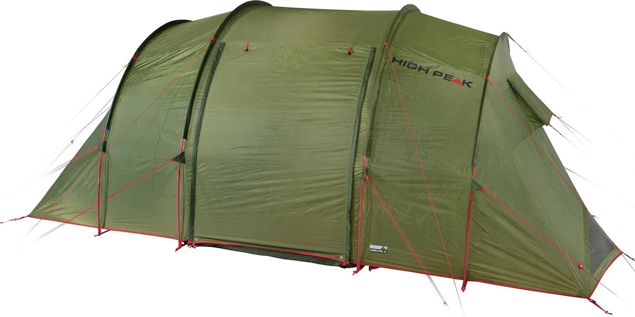 Tendë High Peak për 4 persona, e gjelbër-kuqe