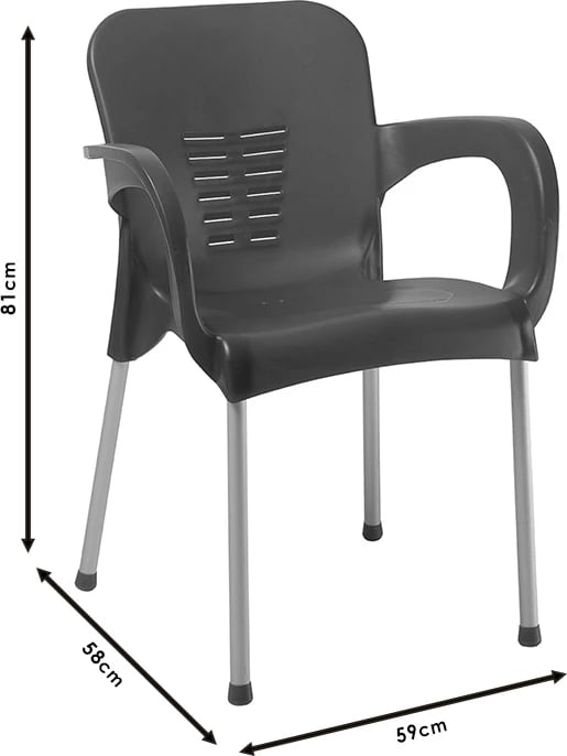 Karrige Feast PP ngjyrë kapuçino-këmbë alumini