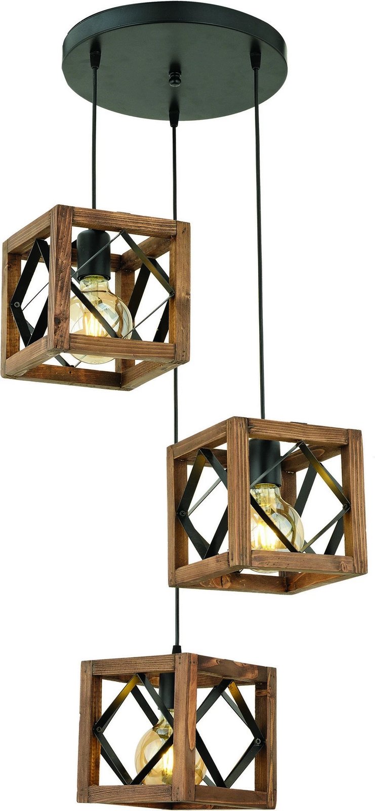 Llambë tavani Opviq, Zikzak 3 copë, ngjyrë arre dhe e zezë