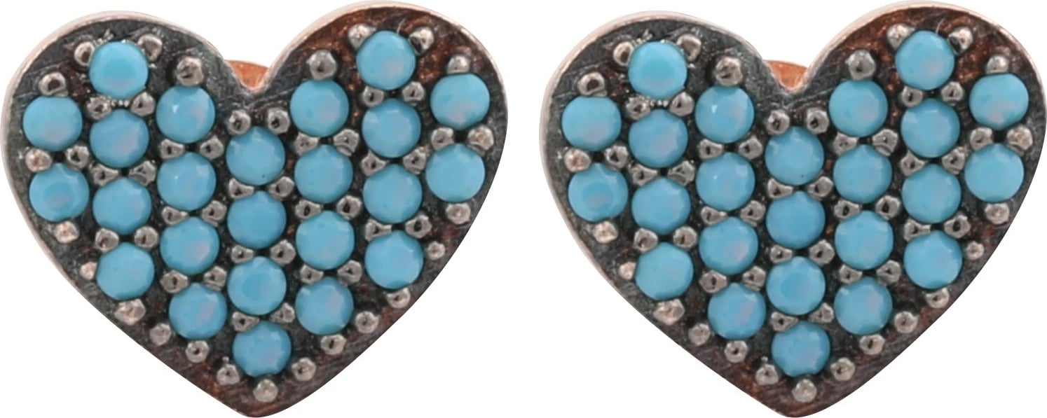 Vathë argjendi Jumeon, ngjyrë rozë ari dhe turquoise, 10795TRK