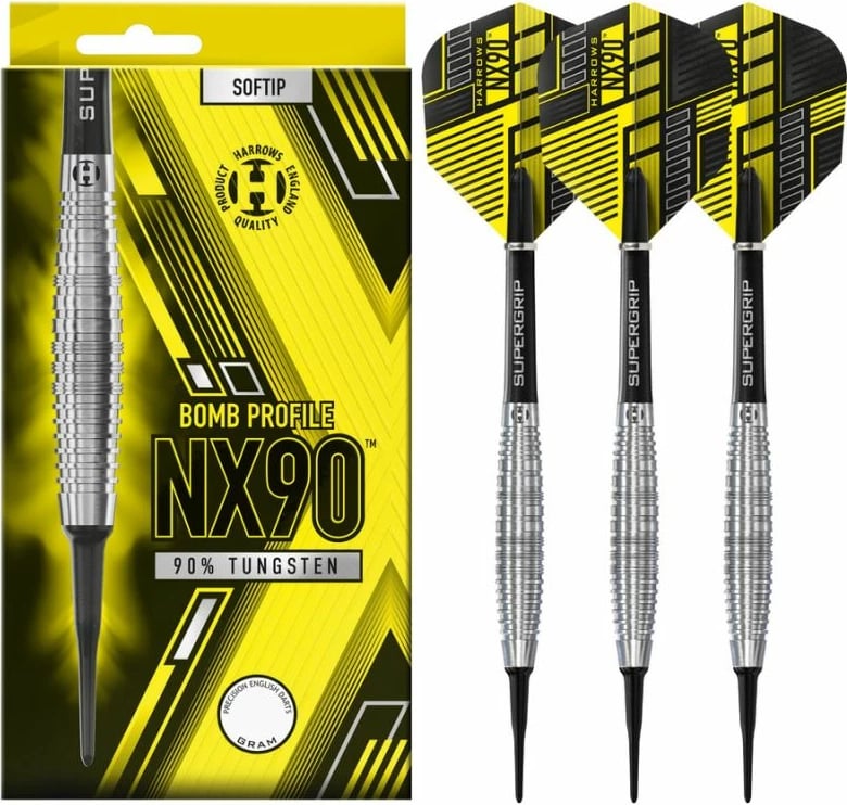 Shigjeta darts Harrows, unisex, të verdha/gri