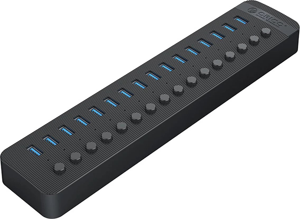 Hub USB 16 porta Orico CT2U3-16AB, USB 3.0, me çelësa individual, e zezë