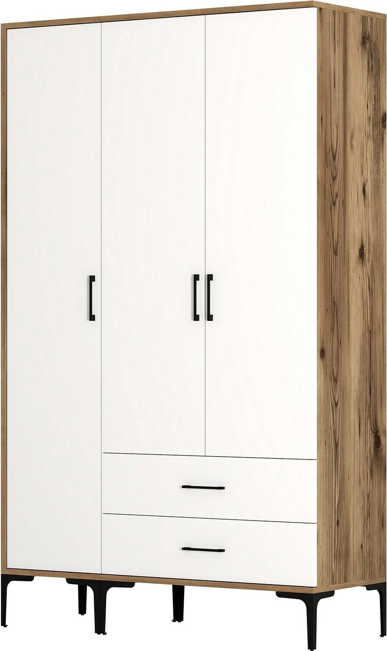 Dollap Skye Decor, ngjyrë arre dhe e bardhë, Kumsal ST