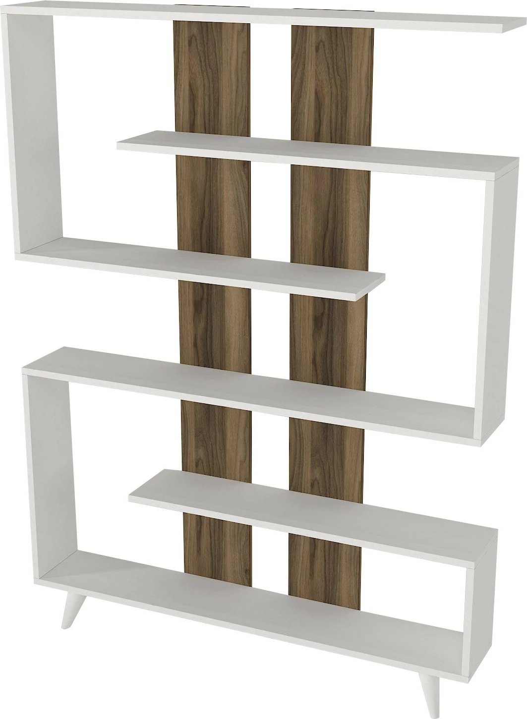 Raft librash Hanah Home, ngjyrë e bardhë dhe arre, Rain