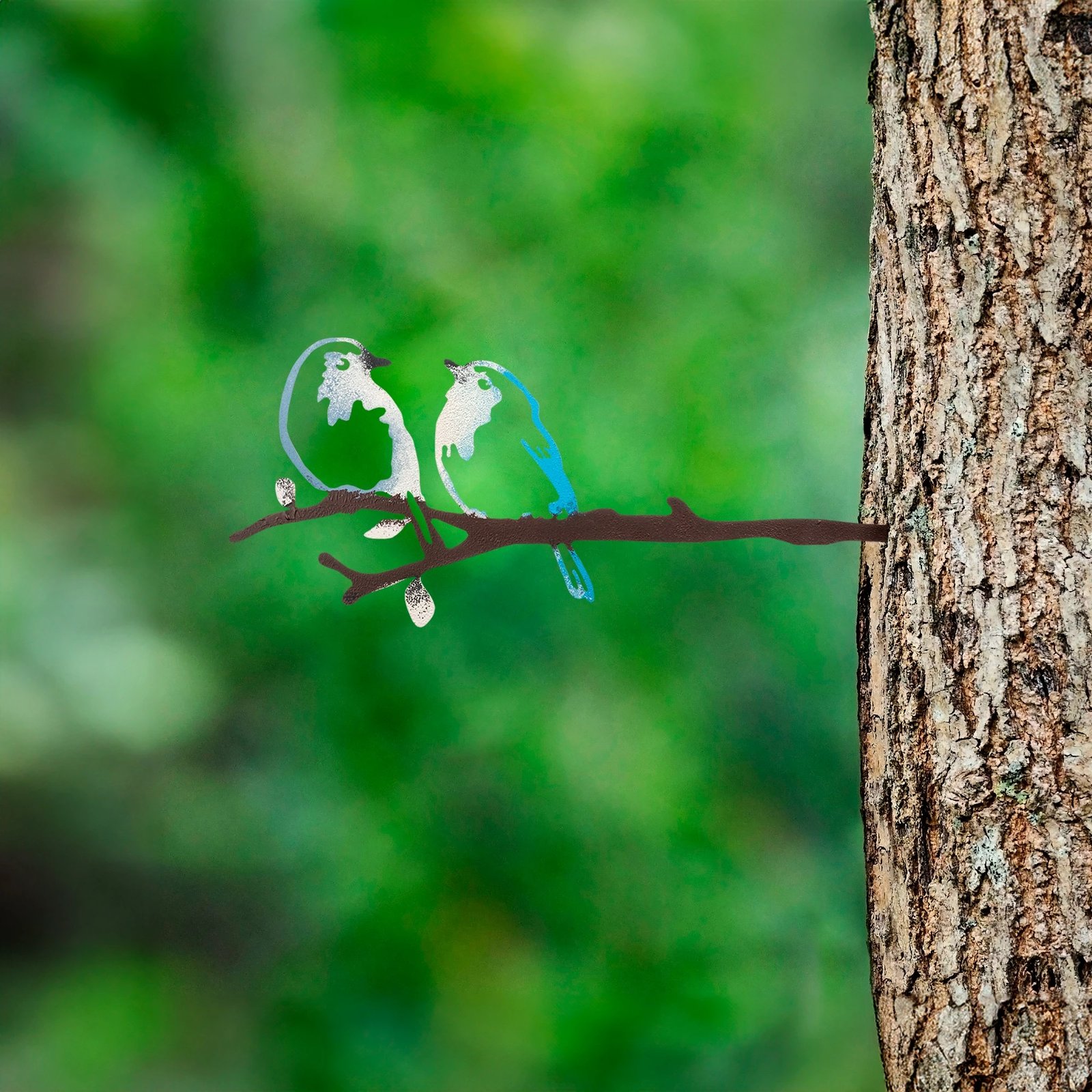 Objekt dekorativ për kopsht, dizajn Aberto, zogj në degë, 26