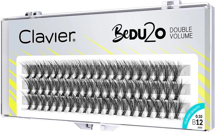Clustera për qerpikë për femra Clavier BeDU2O Double Volume 12mm, 60 copë
