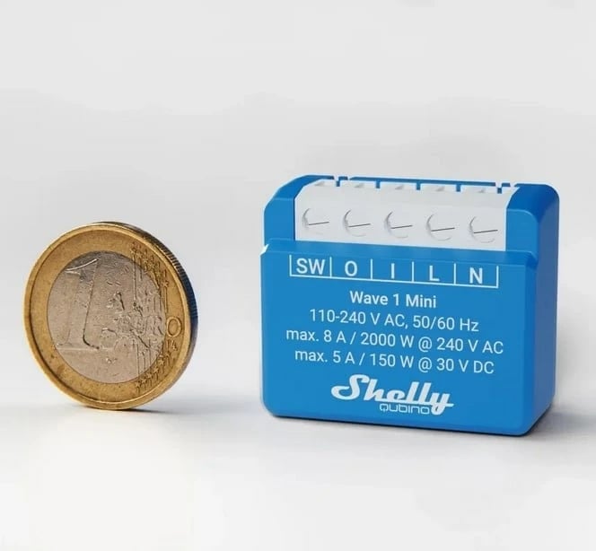 Smart switch Shelly Qubino Wave 1 Mini LR, Z-Wave, Blu