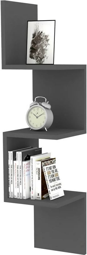 Raft muri Zikzak, ngjyrë antracit, Hanah Home