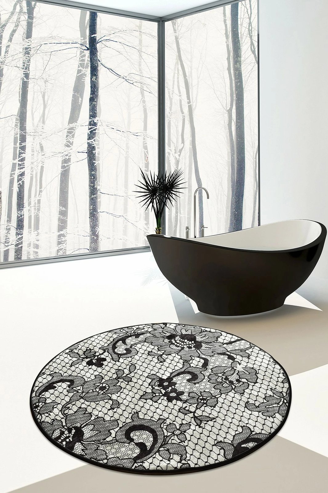 Tapet banje Mijölnir, dantellë, shumëngjyrësh, 100cm