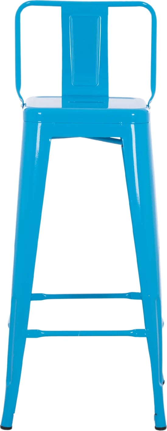 Karrige për bar metalike Melita me shpinë, ngjyrë blu, FH8643.08, 43x43x100 cm