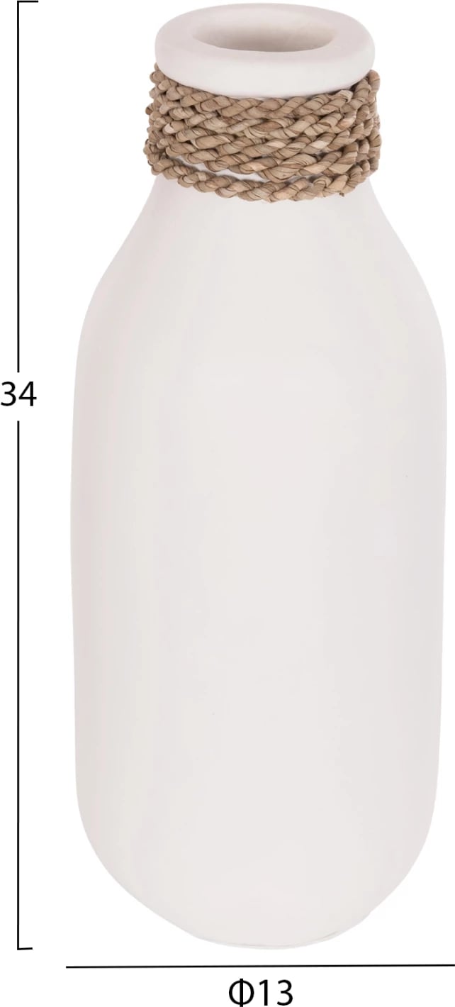 Vazo dekorative tavoline CAMMER, terrakotë e bardhë, FH4687.02M, 13x34cm Vazo dekorative tavoline CAMMER, terrakotë e bardhë, FH4687.02M, 13x34cm