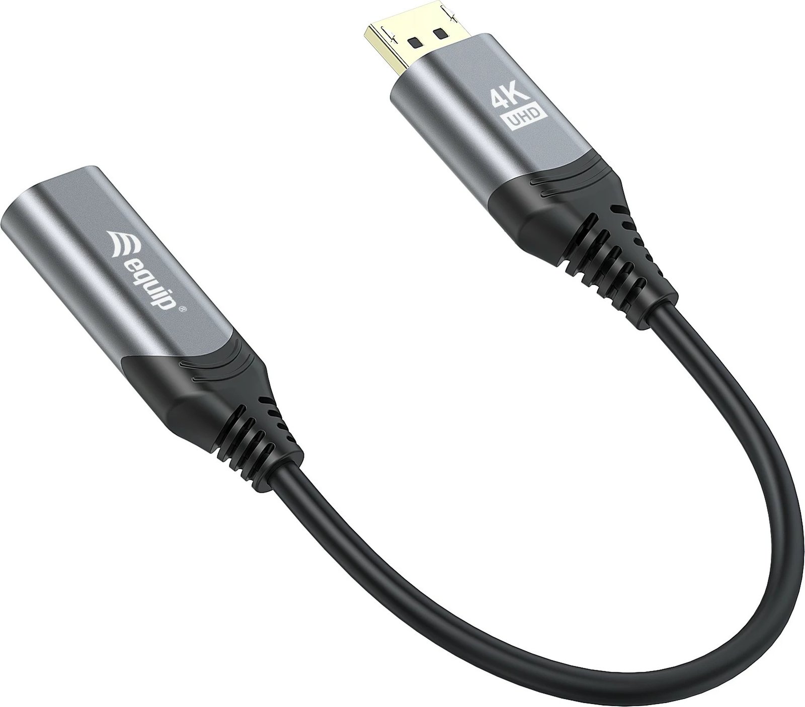 Adapter DisplayPort 1.2 në HDMI Equip, 4K/60Hz, 0.15 m, i zi, gri