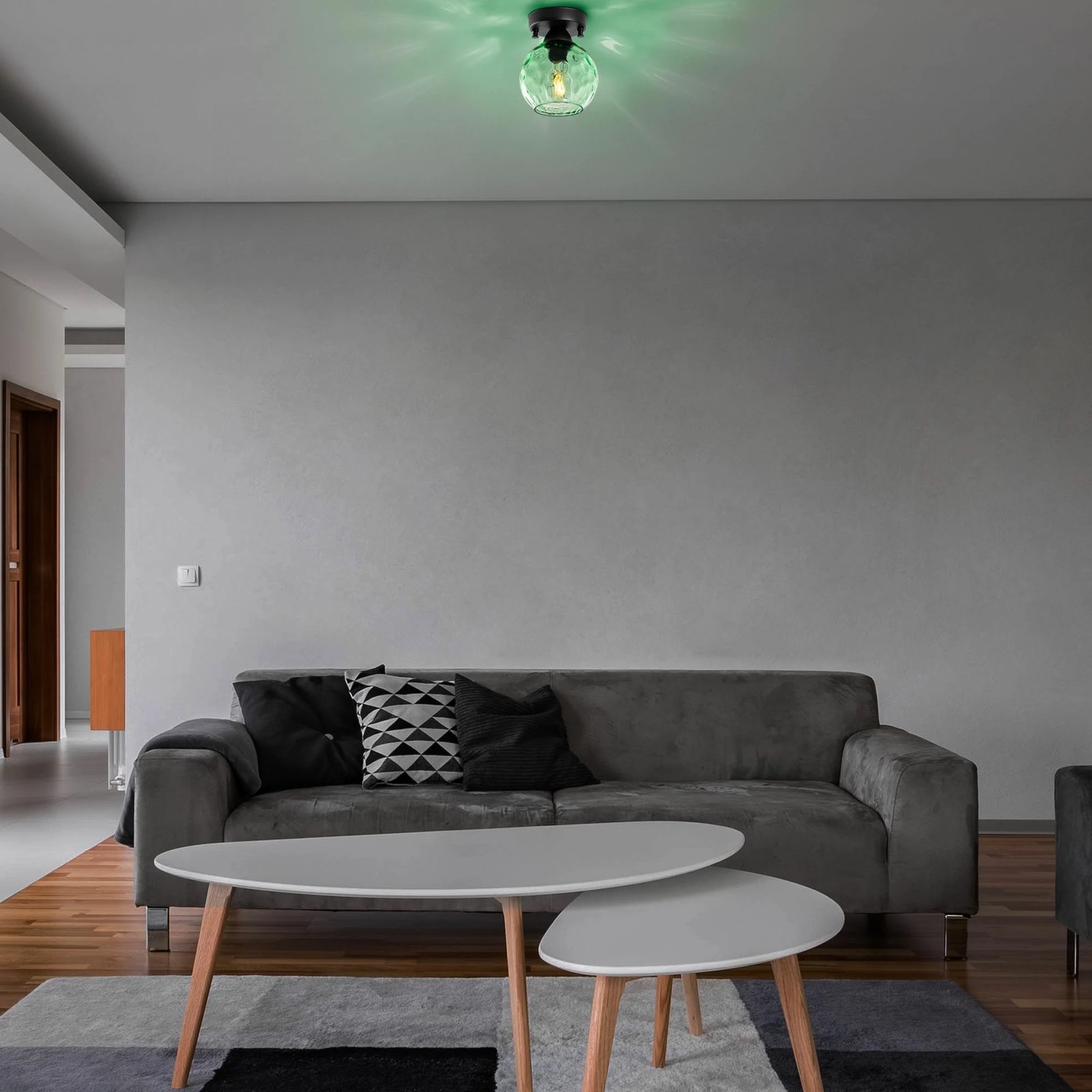 Llambë tavani Opviq Benek, ngjyrë mente dhe e zezë, 15x15x18cm